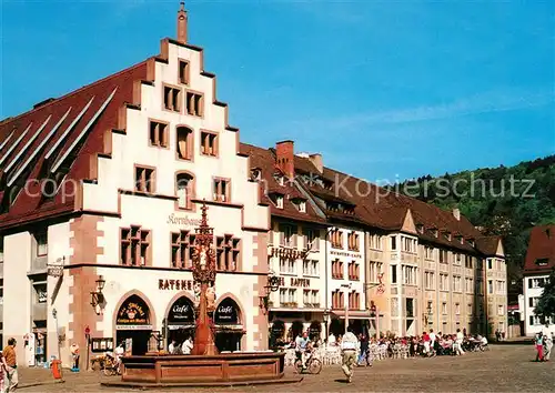AK / Ansichtskarte Freiburg_Breisgau Muensterplatz Kornhaus mit Fischbrunnen Freiburg Breisgau