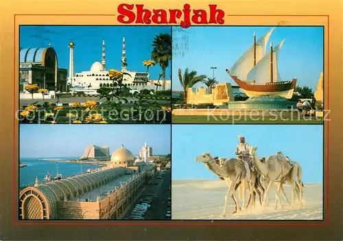 AK / Ansichtskarte Sharjah_ Teilansichten Kamele Sharjah_