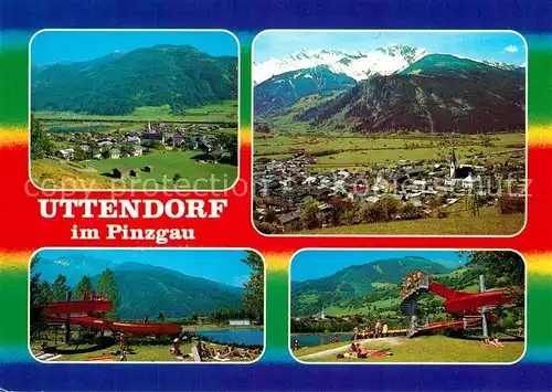 AK / Ansichtskarte Uttendorf_Salzburg Panorama Fliegeraufnahme Wasserrutsche Uttendorf Salzburg