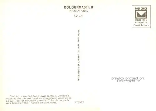 AK / Ansichtskarte London Mounted Policeman London