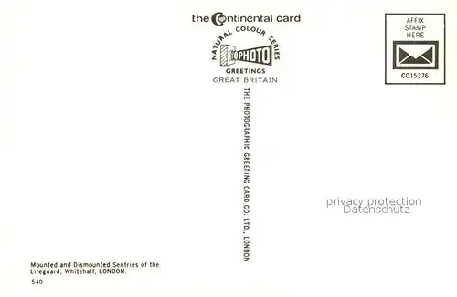 AK / Ansichtskarte London Mounted and Dismounted Sentries of Lifeguard Whitehall London