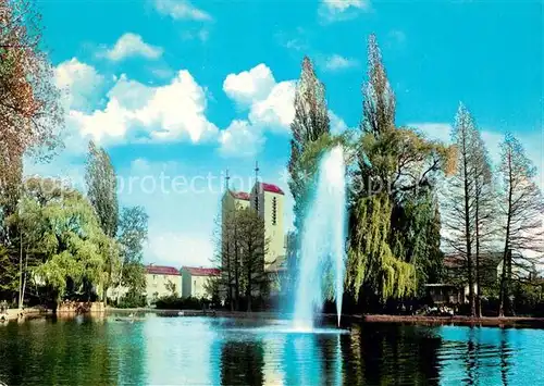 AK / Ansichtskarte Offenbach_Main Josefskirche Fontaene Offenbach Main