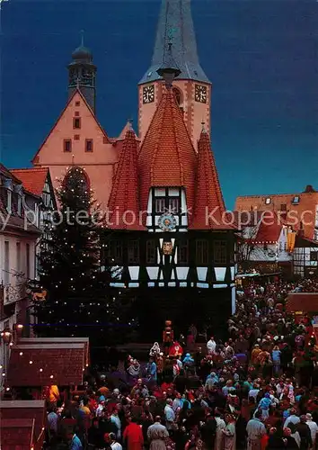 AK / Ansichtskarte Michelstadt Historischer Weihnachtsmarkt am Rathaus Michelstadt