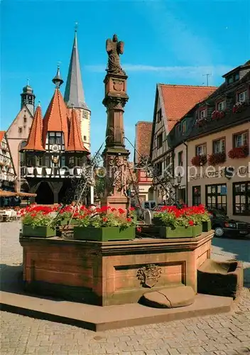 AK / Ansichtskarte Michelstadt Marktbrunnen mit Rathaus Michelstadt