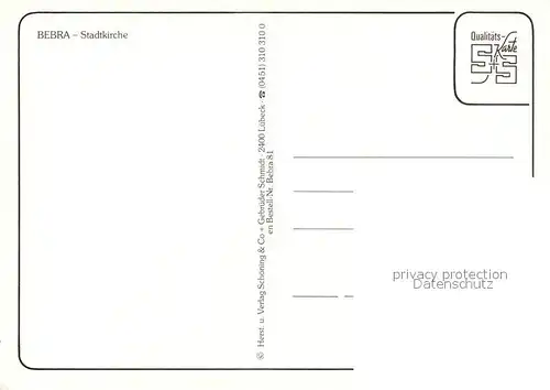 AK / Ansichtskarte Bebra Stadtkirche Bebra