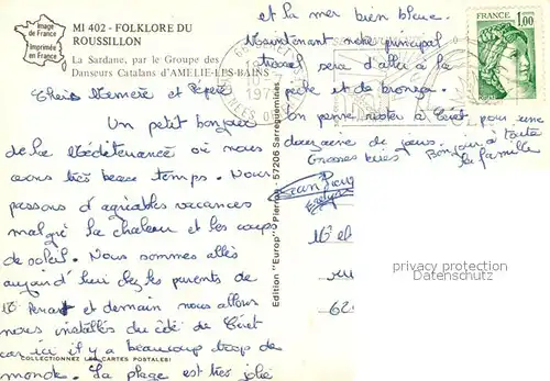 AK / Ansichtskarte Roussillon_Vaucluse La Sardane par le Groupe des Danseurs Catalans dAmelie les Bains Roussillon Vaucluse