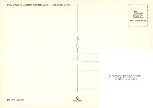 AK / Ansichtskarte Giessen_Lahn Johanniskirche Giessen_Lahn