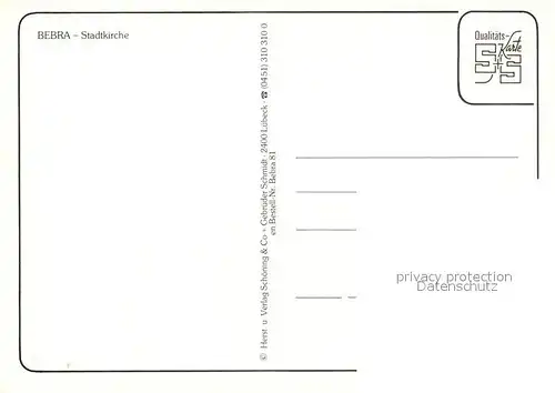 AK / Ansichtskarte Bebra Stadtkirche Bebra