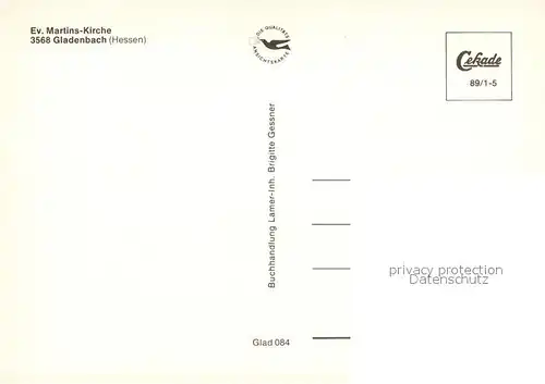AK / Ansichtskarte Gladenbach Ev Martins Kirche Gladenbach