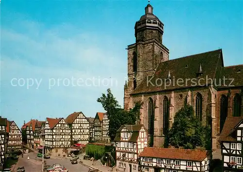 AK / Ansichtskarte Homberg_Efze Marktplatz und Marienkirche Homberg Efze