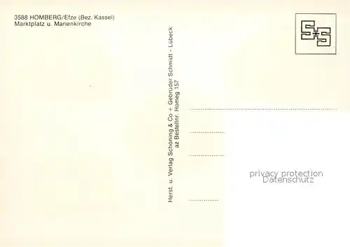 AK / Ansichtskarte Homberg_Efze Marktplatz und Marienkirche Homberg Efze