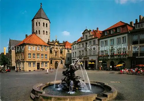 AK / Ansichtskarte Paderborn Neptunbrunnen und Gaukirche Paderborn