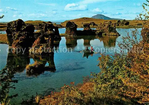 AK / Ansichtskarte Myvatn Lavaformations at Lake Myvatn North Iceland Myvatn