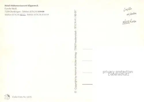 AK / Ansichtskarte Denkingen_Pfullendorf Klippeneck Fliegeraufnahme Segelflieger Denkingen_Pfullendorf