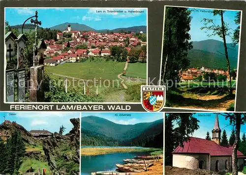 AK / Ansichtskarte Lam_Oberpfalz mit Totenbretter und Hohenbogen Osser Kl Arbersee Maria Hilf Lam_Oberpfalz