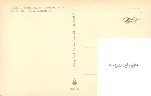 Berlin Doenhoffplatz Glockenturm  Berlin