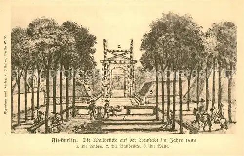 Berlin Wallbruecke auf der Neustadt im Jahre 1688 Berlin