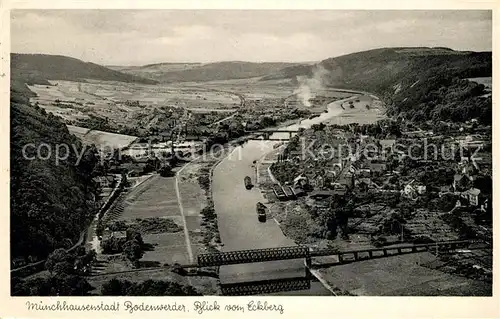 Bodenwerder Blick vom Eckberg Muenchhausenstadt Bodenwerder