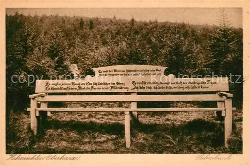 Hahnenklee Bockswiese_Harz Liebesbank Hahnenklee Bockswiese