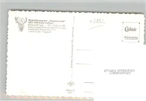 Valbert Muehlhofe Hubertushof Hotel Restaurant Listertalsperr Hammerteich Kolbturm Weiherpartie Valbert