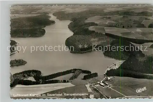 Kierspe Fliegeraufnahme mit Kerspetalsperre Kierspe