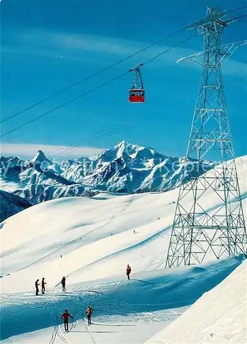 AK / Ansichtskarte Seilbahn Flesch Eggishorn Skigelaende Kuehboden Matterhorn Weisshorn Seilbahn