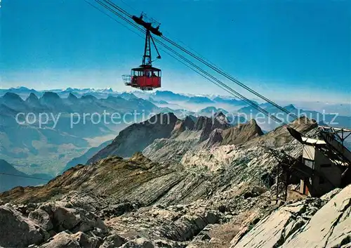 AK / Ansichtskarte Seilbahn Saentis Churfirsten Glarneralpen Seilbahn