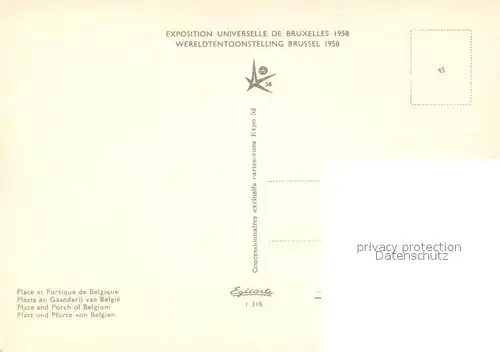 AK / Ansichtskarte Exposition_Universelle_Bruxelles_1958 Place et Portique de Belgique  Exposition_Universelle