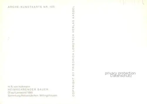 AK / Ansichtskarte Kuenstlerkarte H. R. von Volkmann Heimkehrender Bauer  Kuenstlerkarte