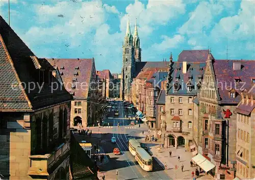 AK / Ansichtskarte Strassenbahn Nuernberg Koenigstrasse  Strassenbahn