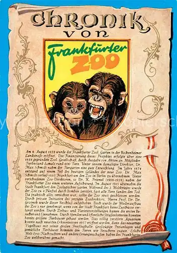 AK / Ansichtskarte Affen Chronik Frankfurter Zoo  Affen