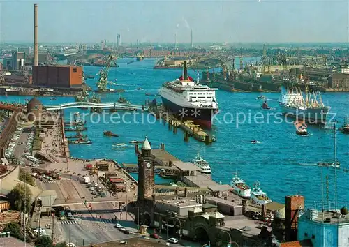 AK / Ansichtskarte Schiffe_Ships_Navires Queen Elizabeth 2 Hamburg Hafen  Schiffe_Ships_Navires