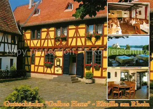 AK / Ansichtskarte Eltville_Rhein Gutsschaenke Gelbes Haus Fachwerkhaus Terrasse Eltville_Rhein