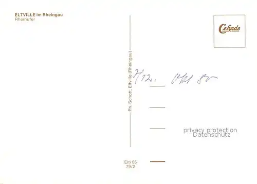 AK / Ansichtskarte Eltville_Rhein Rheinufer Promenade Bootsanleger Rheinfaehre Eltville_Rhein