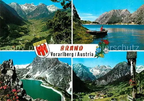AK / Ansichtskarte Brand_Vorarlberg Landschaftspanorama Alpen Bergsee Wegekreuz Brand Vorarlberg
