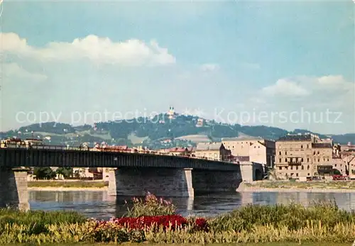 AK / Ansichtskarte Linz_Donau Nibelungenbruecke mit Poestlingberg Linz_Donau