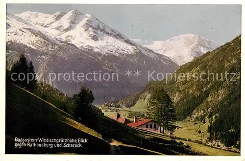 AK / Ansichtskarte Badgastein Windischgraetzhoehe Blick gegen Rathausberg und Schareck Hohe Tauern Badgastein