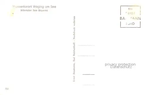 AK / Ansichtskarte Waging_See Campingplatz Bootfahren Segelboot Sprungturm Schwaene Waging_See