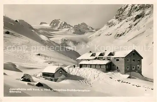 AK / Ansichtskarte Jamtalhuette Jamspitze Dreilaenderspitze Silvretta Jamtalhuette