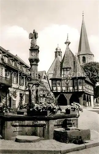AK / Ansichtskarte Michelstadt Rathaus Michelsbrunnen Michelstadt