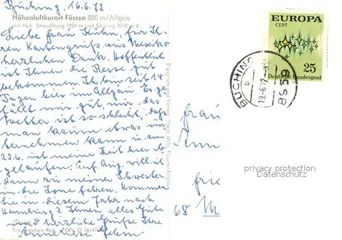 AK / Ansichtskarte Fuessen_Allgaeu Hoh. Straussberg Saeuling Fuessen Allgaeu