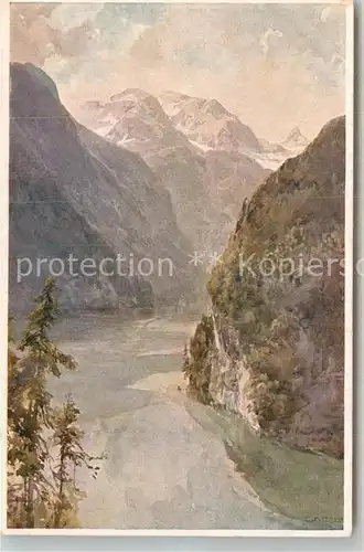 AK / Ansichtskarte Koenigssee Falkensteinwand Kuenstlerkarte Koenigssee
