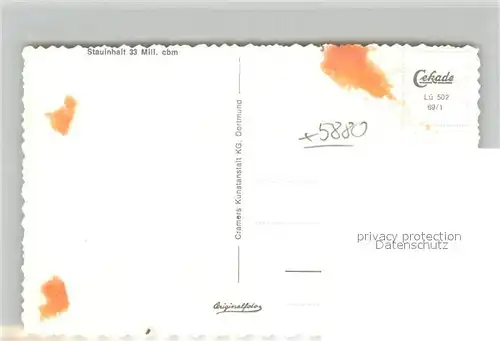 AK / Ansichtskarte Versetalsperre Fliegeraufnahme Versetalsperre