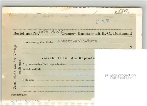 AK / Ansichtskarte Velbert Robert Kolb Turm Velbert