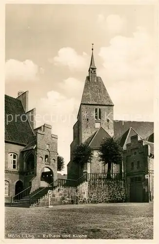 AK / Ansichtskarte Moelln_Lauenburg Rathaus Kirche Moelln_Lauenburg