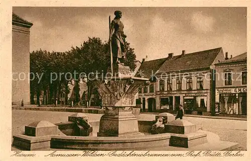 AK / Ansichtskarte Husum_Nordfriesland Asmussen Woldsen Gecaehtisbrunnen Professor Bruett Berlin Husum_Nordfriesland