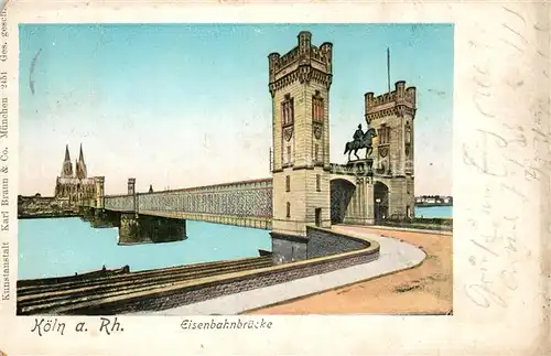 AK / Ansichtskarte Koeln_Rhein Eisenbahnbruecke Koeln_Rhein