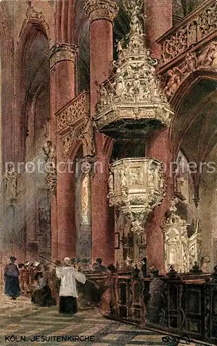 AK / Ansichtskarte Koeln_Rhein Jesuitenkirche Aquarell Karl Ruedell  Koeln_Rhein