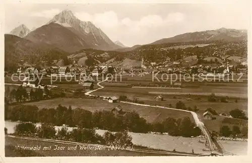 AK / Ansichtskarte Mittenwald_Bayern Isar Wetterstein Panorama Mittenwald Bayern