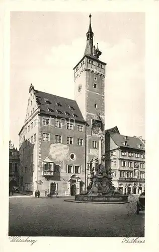 AK / Ansichtskarte Wuerzburg Rathaus Wuerzburg